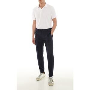 Berwich men’s 100% wool navy blue straight leg trousers pants NWT (Italian 54)